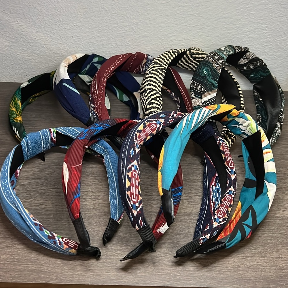 Ladies and Teens Single twist Fabric Headband lot of 9